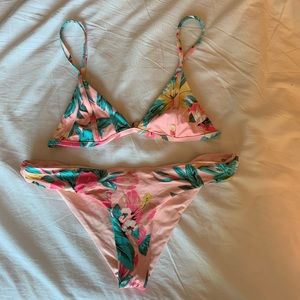 Rip Curl tropical print reversible bikini